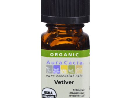 Aura Cacia - Essential Oil Organic Vetiver, 0.25 oz - Pack of 1 Fashion