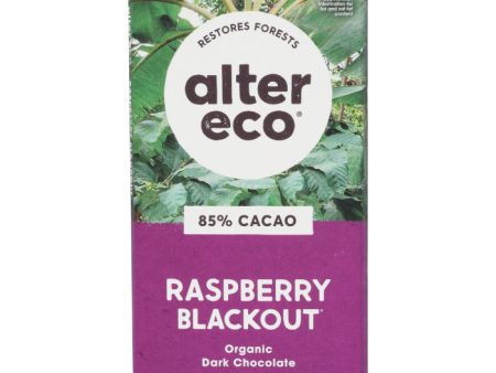 Alter Eco - Chocolate Bar 85% Cocoa Raspberry Organic, 2.65 Oz - Pack of 12 Supply