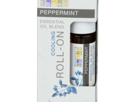 Aura Cacia - Essential Oil Roll-On Peppermint, 0.31 Fl Oz - Pack of 1 Supply