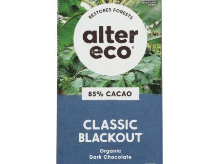 Alter Eco - Chocolate Dark Blackout 85% Organic, 2.82 Oz (Pack of 12) Online now