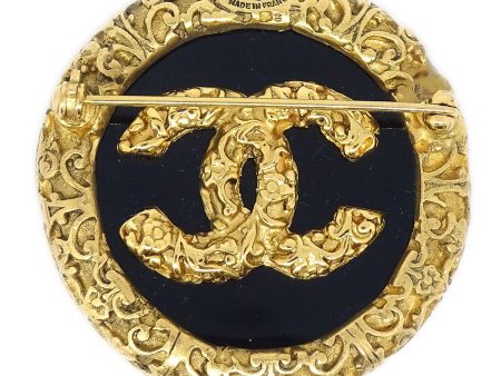 CHANEL 1993 Black Stone Brooch 41100 Online