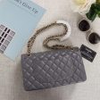 Chanel Classic Double Flap 25 Shoulder Bag Grey Fashion