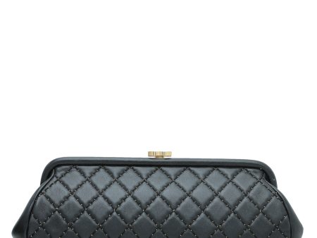 Chanel Black CC Quilted Timeless Clutch Sale