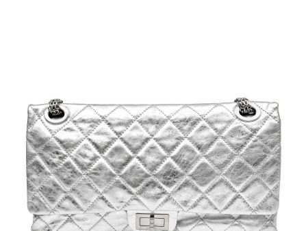 Chanel Metallic Silver Maxi Classic Reissue 2.55 Fashion