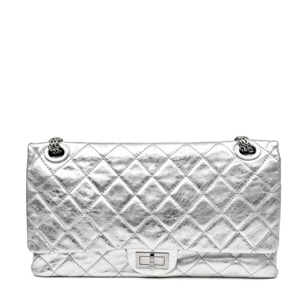 Chanel Metallic Silver Maxi Classic Reissue 2.55 Fashion