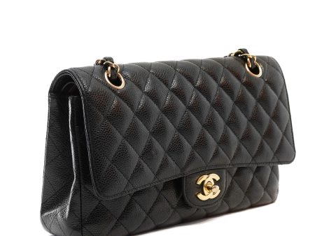 Chanel Black Caviar Medium Classic w  Gold Hardware Online Hot Sale