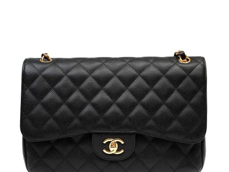 Chanel Black Caviar Jumbo Classic with Gold Hardware Fashion