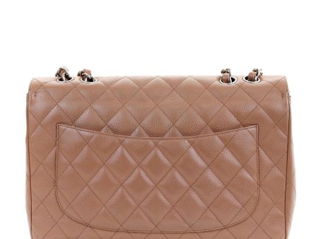 Chanel Caramel Caviar Jumbo Classic w  Silver Hardware Online now