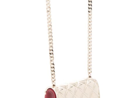 Chanel Red & Gold Resin Quilted Minaudiere Flap Clutch on Chain on Sale