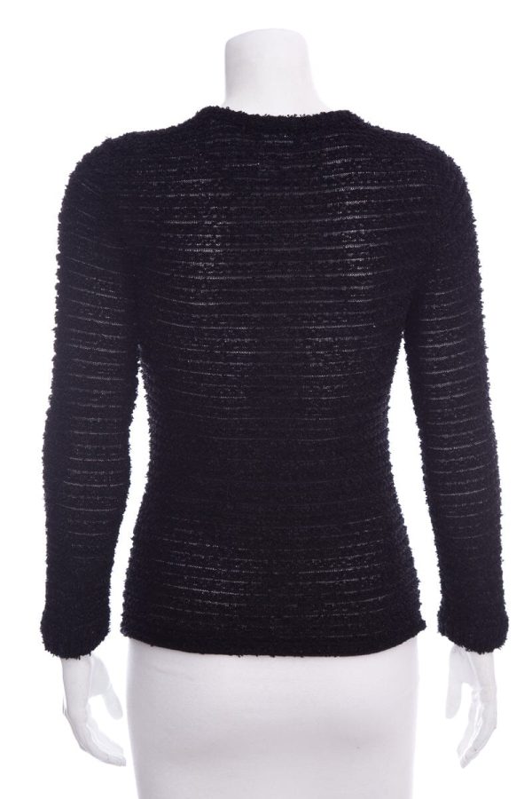 Chanel Black Tweed Sweater SZ 36 For Sale