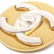 CHANEL 1997 Silver & Gold CC Turnlock Brooch 91494 For Discount