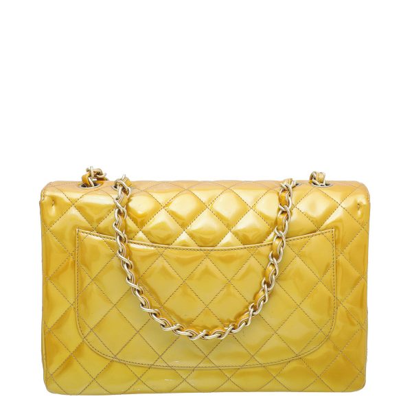 Chanel Yellow Gold CC Single Flap Jumbo Bag on Sale