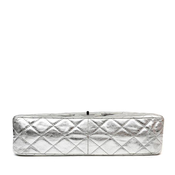 Chanel Metallic Silver Maxi Classic Reissue 2.55 Fashion