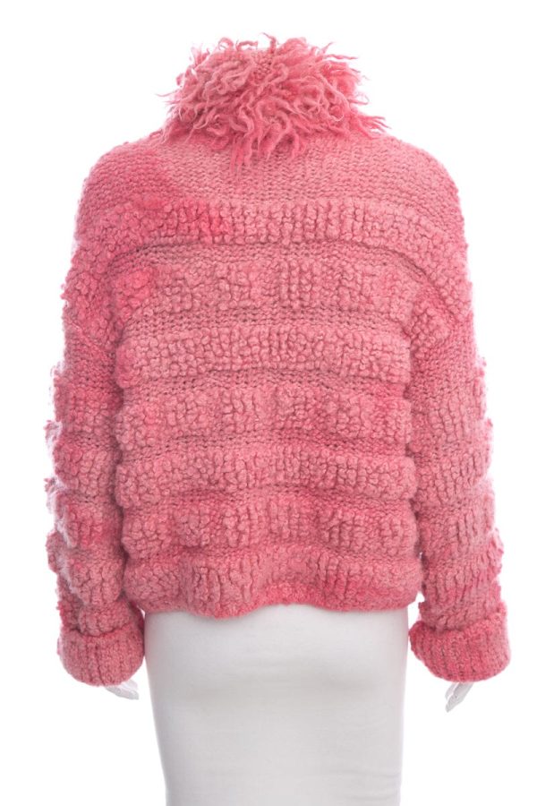 Chanel Pink Wool Button Up Cardigan Sweater SZ 42 Cheap