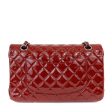 Chanel Dark Red Patent Leather Medium Classic with Silver Hardware Online now