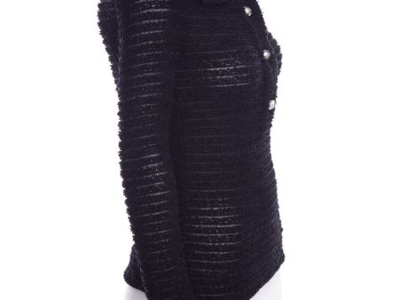 Chanel Black Tweed Sweater SZ 36 For Sale