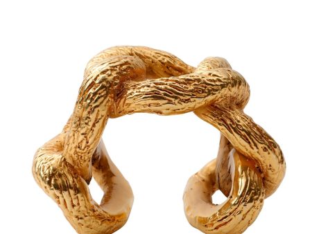 Chanel Vintage Large Gold Rope Knot Cuff Fashion