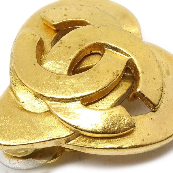 CHANEL 1997 Heart CC Earrings Gold Medium AK38397k Online Hot Sale