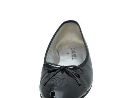 Chanel Black CC Cap Toe Ballerina Flats 40 Discount