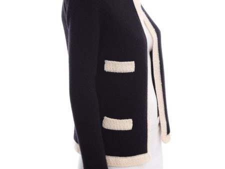 Chanel Black & White Cardigan SZ 36 Cheap