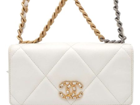 CHANEL 19 Chain wallet White AP0957 Lambskin Online Hot Sale