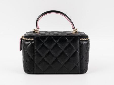 Chanel Vanity Top Handle Lambskin Black Bag Fashion