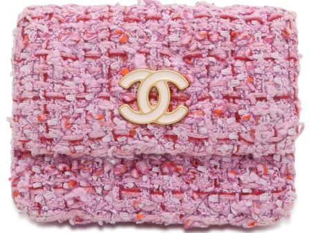 CHANEL Chain wallet Pink Tweed Online now