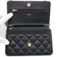 CHANEL Chain wallet Black AP0250 Lambskin Fashion