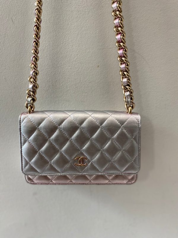 CHANEL SILVER & PINK METALLIC GRADIENT QUILTED LAMBSKIN WOC Discount