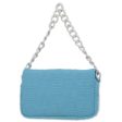 Chanel Light Blue Cotton Straight Flap Acrylic Chain Handbag Discount