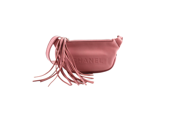 Chanel Lax Crossbody Bag Pebbled Leather Pink Discount