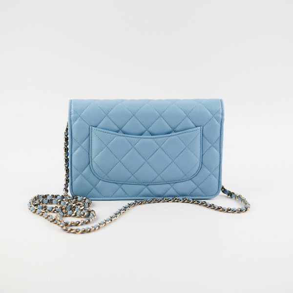 Chanel Wallet On Chain WOC Caviar Light Blue  (Microchip) Cheap