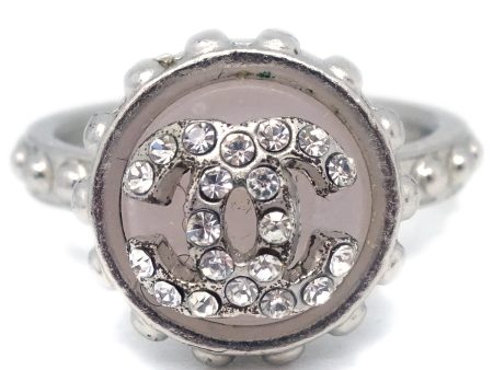 Chanel Ring Rhinestone Silver #52 #12 02C Fashion