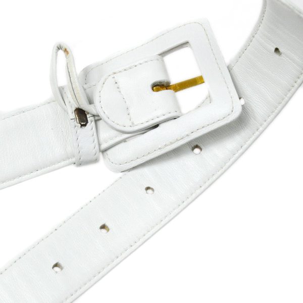 CHANEL 1991-1994 White Lambskin Triple CCs Belt Bag #85 37247 For Discount