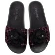 Chanel Tweed And Grosgrain Ribbon Camellia Slide Sandals - Size 8   38 (SHF-MS8WJl) Discount