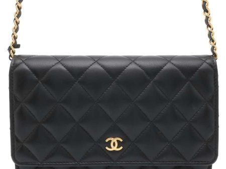 CHANEL Chain wallet Black AP0250 Lambskin Fashion