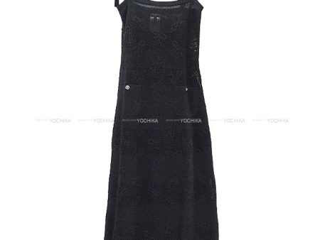 2024 NEW CHANEL One‐piece dress Coco button With pocket Long dress Noir (Black) Viscose Papier 34 Sale