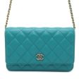 CHANEL Matelasse Chain wallet Light Blue A33814 Lambskin Hot on Sale