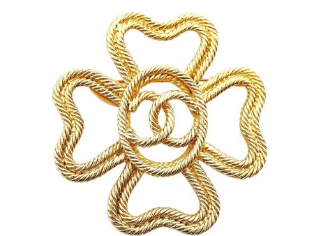 Chanel CC Clover Brooch (SHG-lK5P6K) Online now