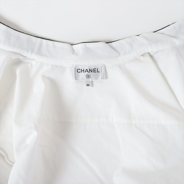 Chanel Coconut Button Cotton X Silk  36  Black X White P73408 Online