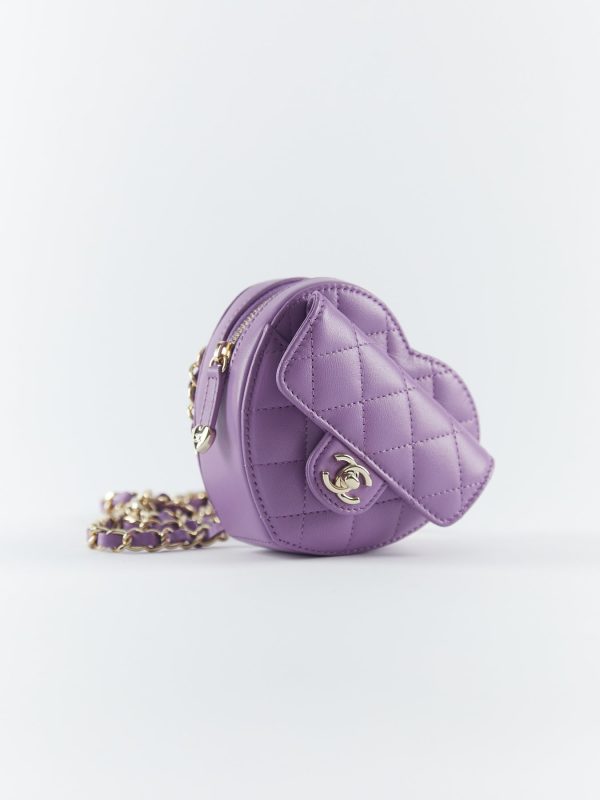 Chanel Heart Bag Purple (Belt Bag) For Sale