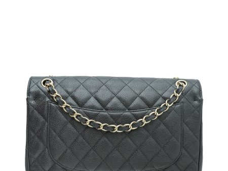 Chanel Black CC Classic Double Flap Jumbo Bag Online Hot Sale