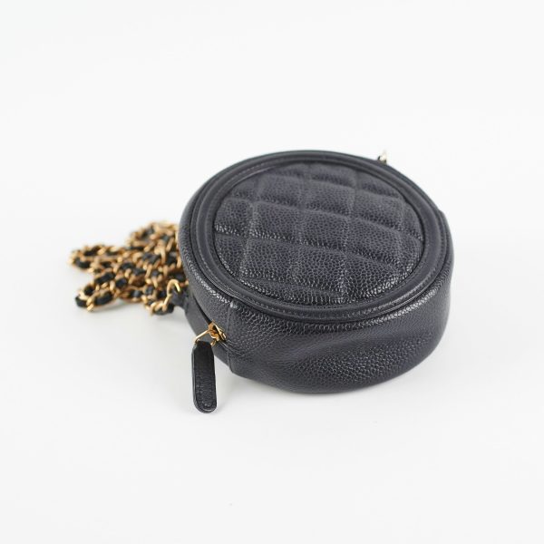 Chanel 19 Round Filigree Caviar Black For Sale