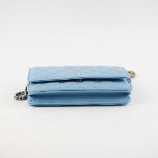 Chanel Wallet On Chain WOC Caviar Light Blue  (Microchip) Cheap