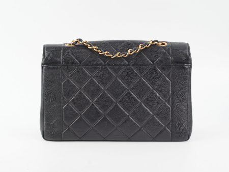 Chanel Vintage Caviar Medium Diana Flap Bag Black Supply