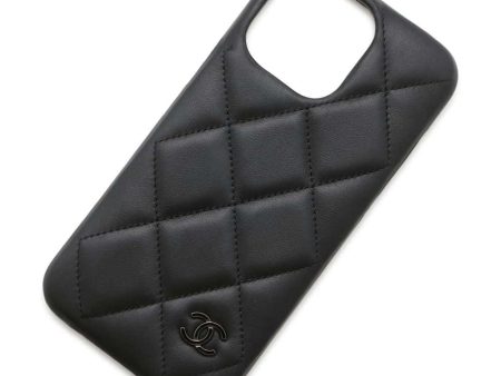 CHANEL Matelasse iPhone15 Pro MaxCase Black AP4120 Lambskin Size iPhone15 Pro Max Supply