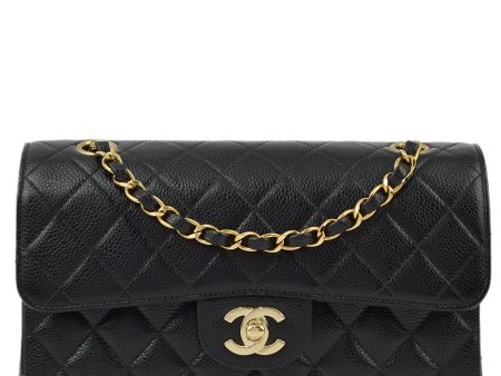 Chanel Black Caviar Small Classic Double Flap Shoulder Bag Online Sale