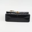 Chanel Vintage Vertical Half Flap Black Shiny Leather on Sale