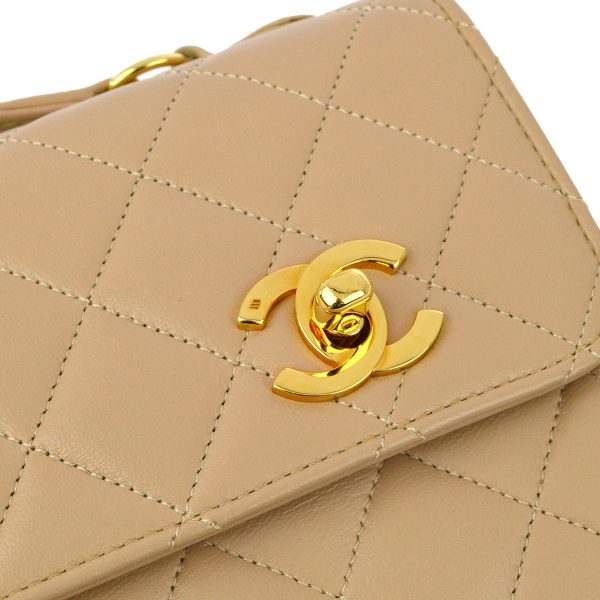 Chanel * Beige Lambskin 2way Handbag Fashion