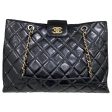 CHANEL CC QUILTED LAMBSKIN TOTE BAG Fashion